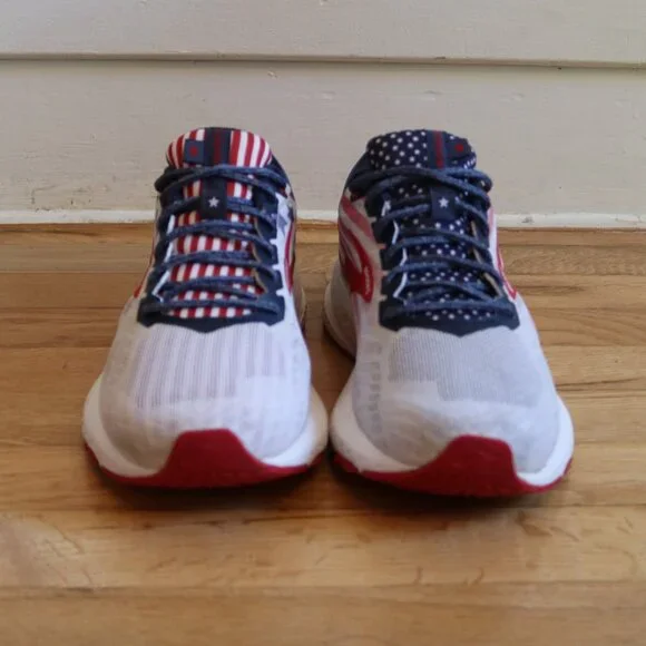 Brooks Red, White, and Blue Athletic Shoes - Picture 3 of 8